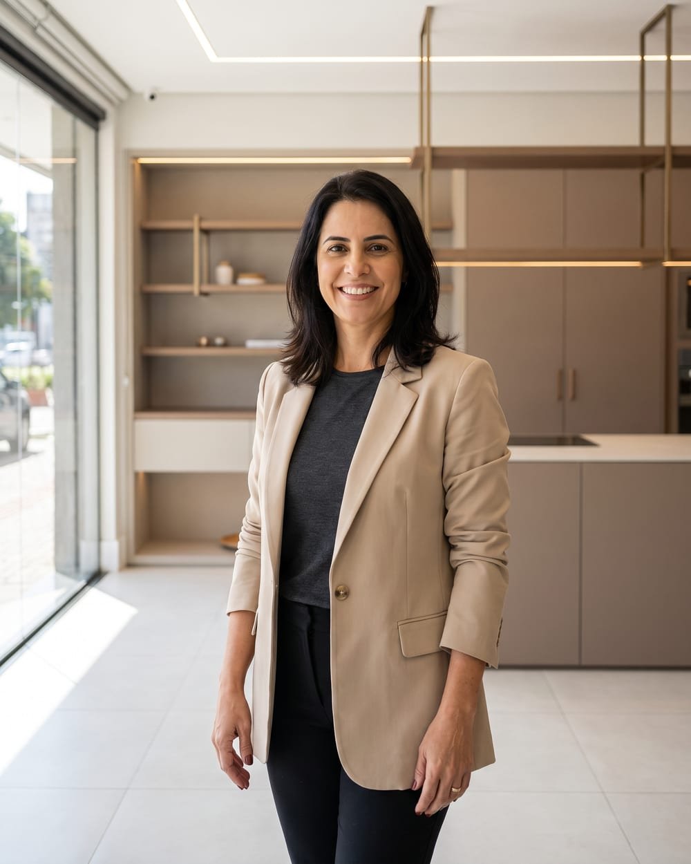 Renata Aguiar, arquiteta, no showroom da Casa Nobre